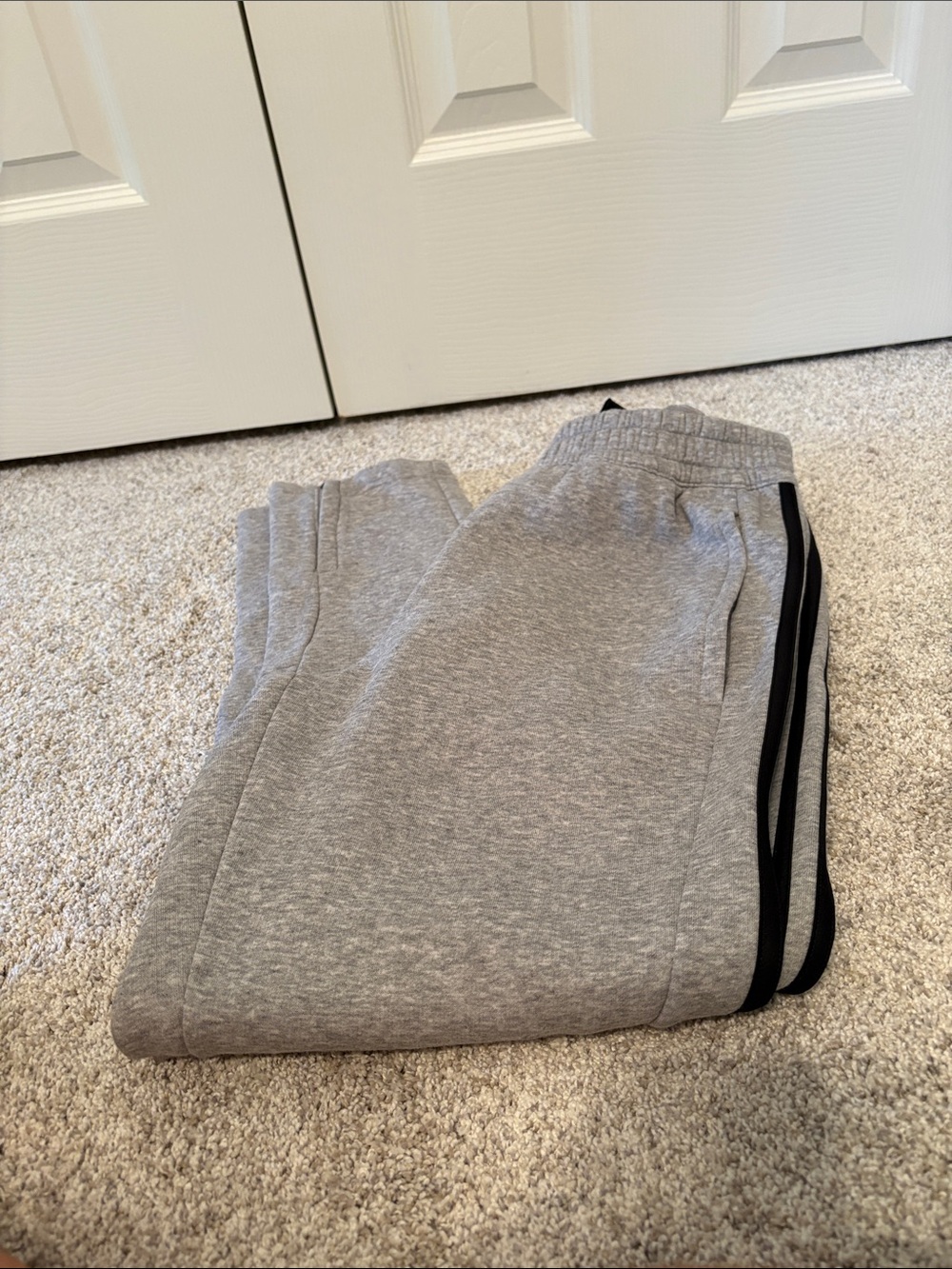 adidas Gray Sweatpants with Black Side Stripes